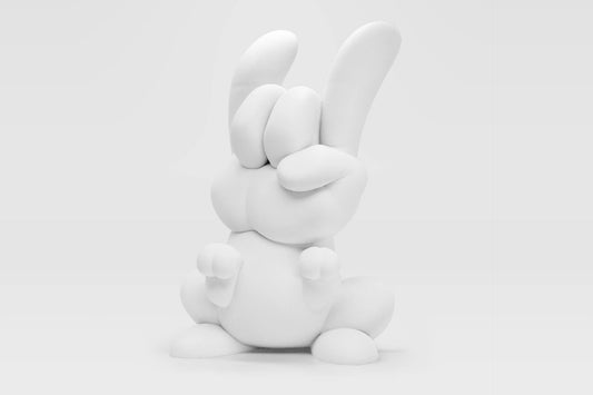 The side view of Zepps' resin sculpture Bunny