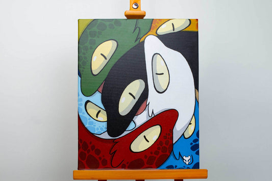 Christian Zeppieri's coloured lizards painting