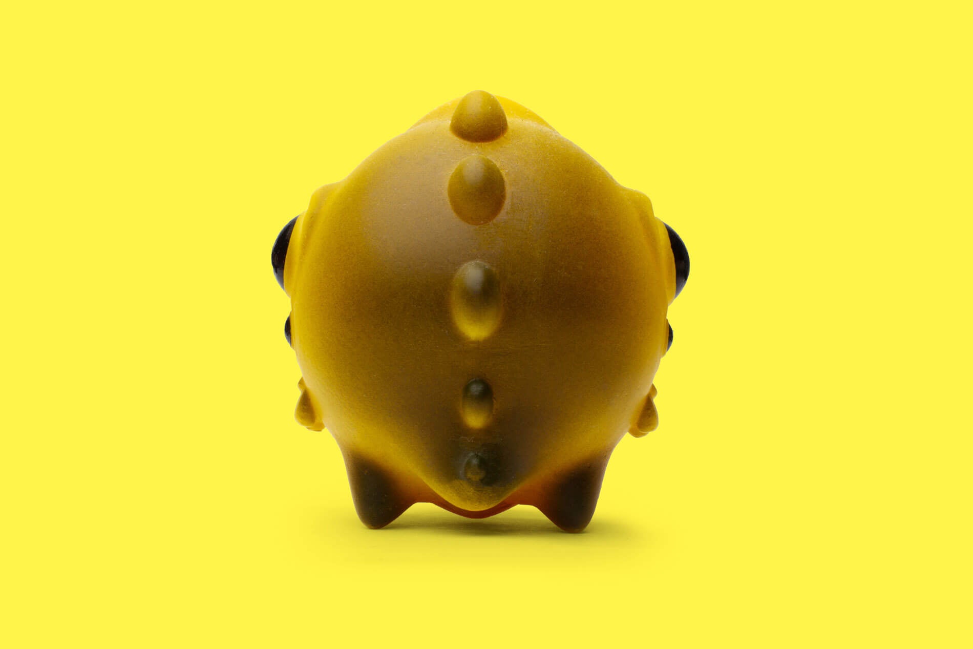 The back side of Zepps' resin sculpture Yellow MoonBeast